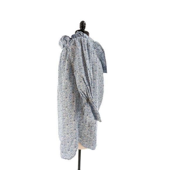 Sara Campbell Women Blue Floral Print Organic Cotton Blouse Size Medium - Picture 6 of 12